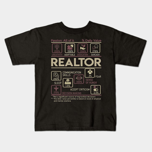 Realtor T Shirt - Multitasking Daily Value Gift Item Tee Kids T-Shirt by candicekeely6155